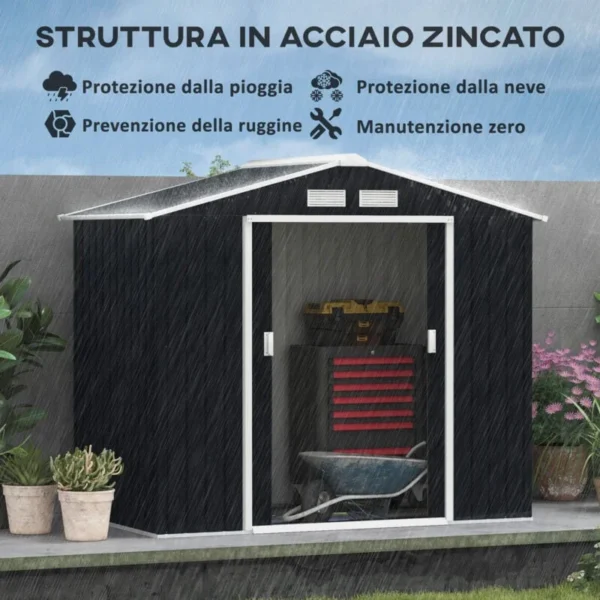 Casetta da Giardino in Lamiera per Utensili - immagine 2