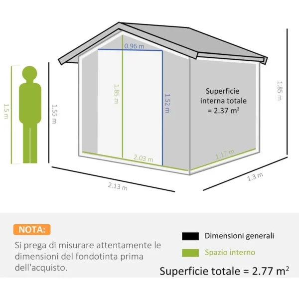 Casetta da Giardino in Lamiera per Utensili - immagine 3