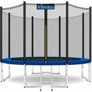 Trampolino Giardino Circolare da 305 cm – Kit Completo con Rete di Sicurezza, Scala, Copertura, Ancore e Accessori per Bambini