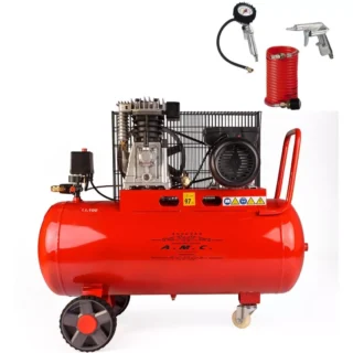 Compressore aria da 100 litri 1500W elettrico 3 Hp 8 Bar incluso KIT